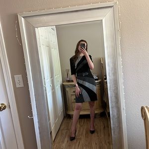 Roz & Ali 3/4 Sleeve Dress With Belt
